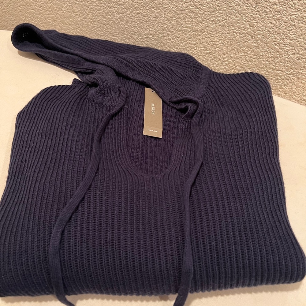 J Crew cable knit sweater with hood